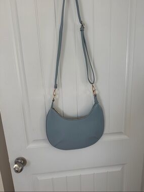 Blue Crescent Crossbody Bag - Unbranded